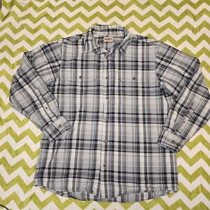 RedHead Men's Blue and Gray Plaid Button Down Shirt